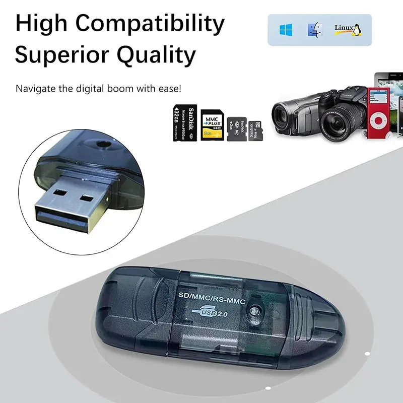 USB 2.0 Kartenleser SD SDHC MMC Speicherkarte Extend Adapter für PC Laptop Computer Kamera Ansicht Daten Micro SD Kartenschreiber Dongle
