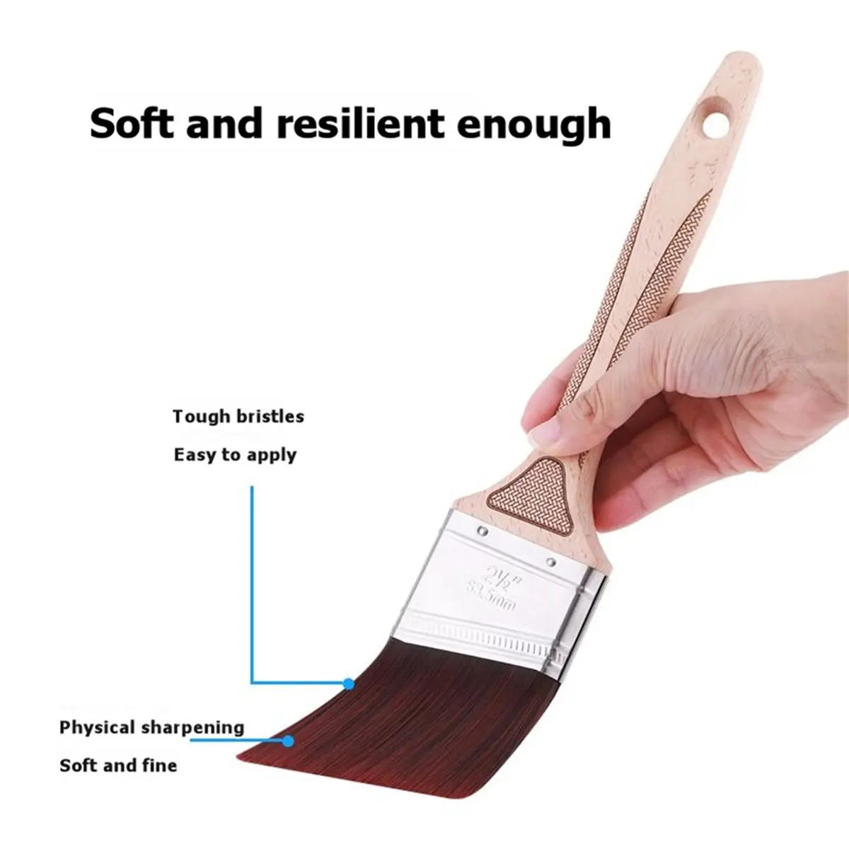 ABZT 2.5 Inch Angled Paint Brush for Detailed Trimming and Touch Ups Boundary Tracing Brush, Sweeping Gray Brush