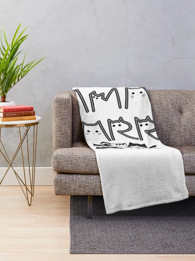 Kamala Harris Cute Cat Letter Typography Throw Blanket Decorative Sofas blankets and throws blankets ands Polar Blankets