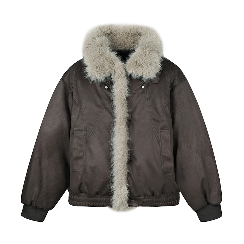 Fashion Fur Integration Short Padded Cotton Jacket Men 2025 Winter New High-End Parkas Trendy Warm Jackets Handsome Cotton Coats