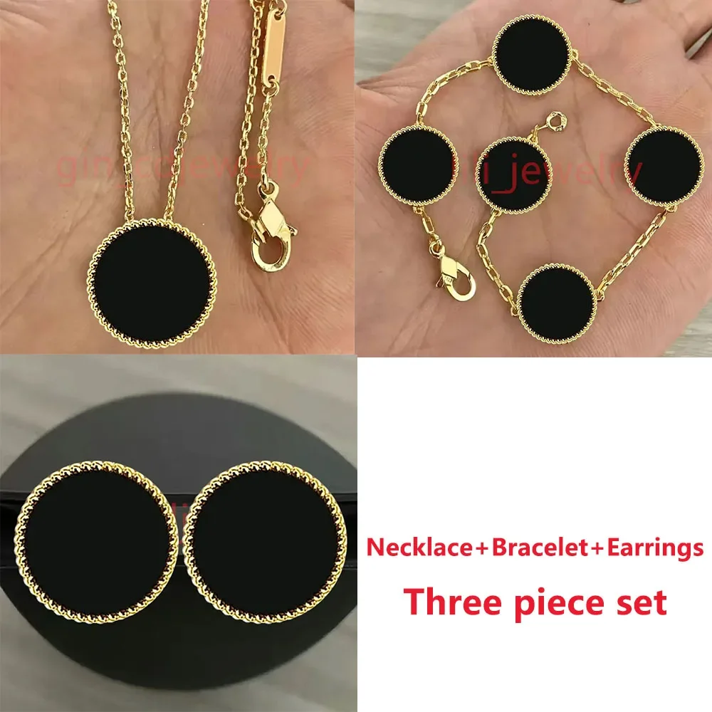 2025nuevo s925 Joyería de Design de lujo conjunto de tres pizas pulsera de quattro hojas chapado oro plata أغاتا ديامانتي ريجالو #5