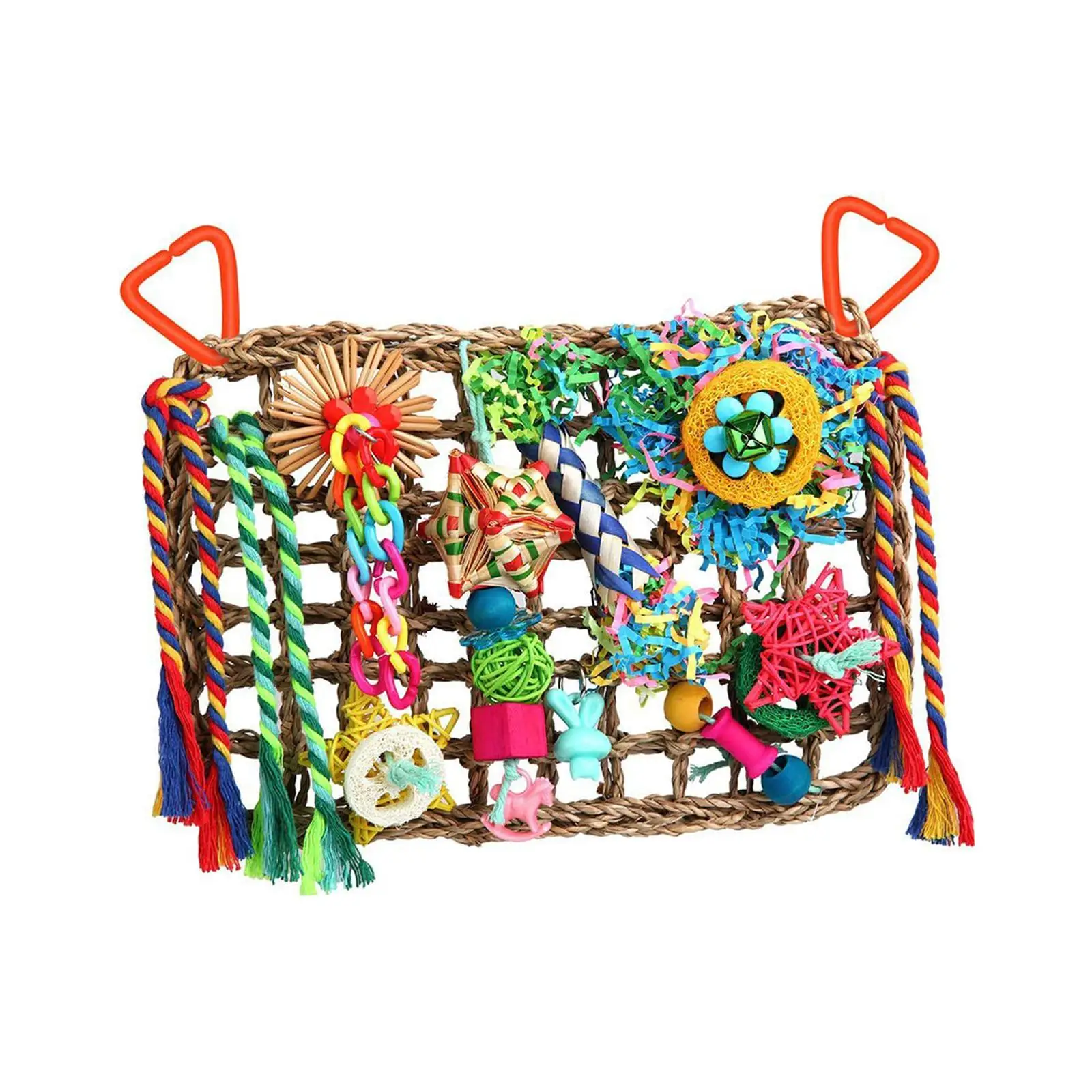 Bird Foraging Wall Toy Colorful 7x11 inch for Lovebird Macaws Parakeets