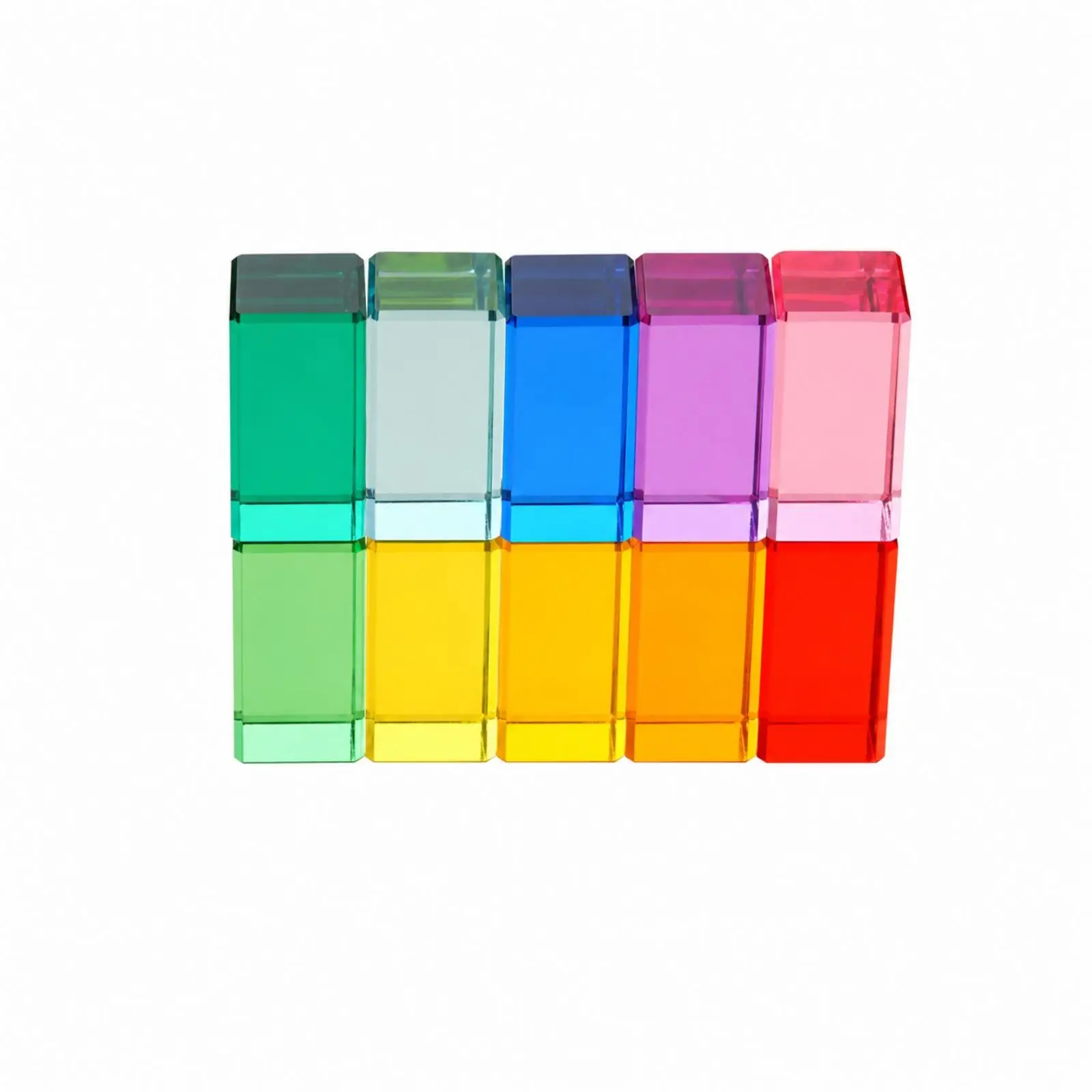 Acrylic Rainbow Building Blocks Set for Kids Sensory Light Table Toys Educational Stacking Blocks for Preschool Learning