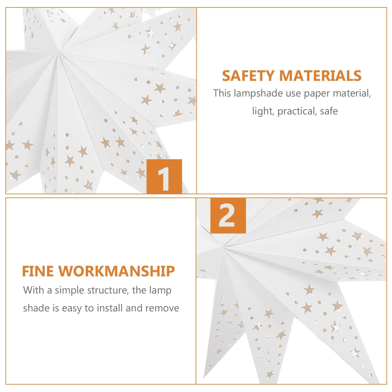 

45Cm Paper Cover White Hollow Out Foldable For Wedding Party Festival Illuminated Creative Table Lamp Shade