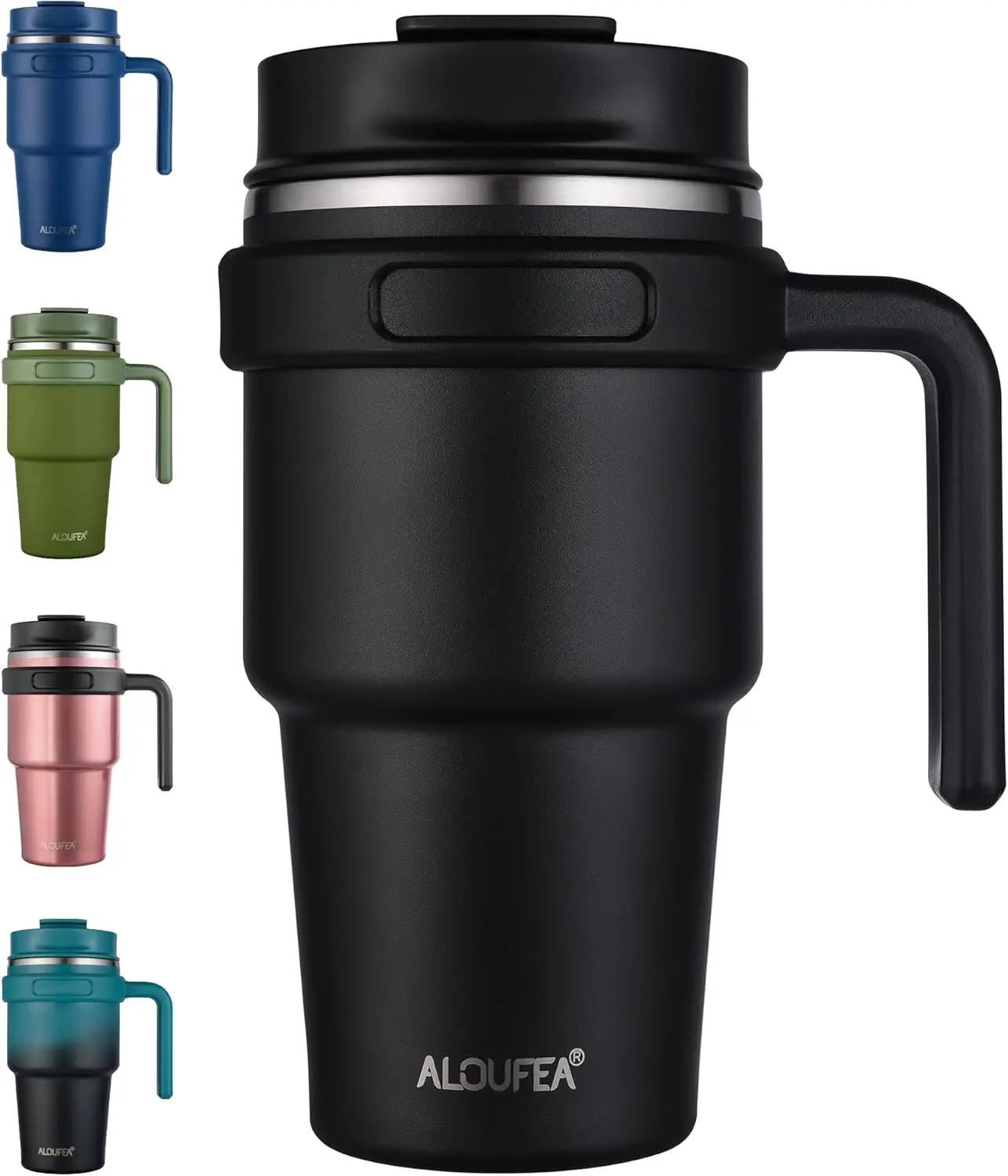 

20 oz Insulated Coffee Mug Tumbler with Handle, Stainless Steel Travel Mug, Double Wall Vacuum Leak Proof, Black