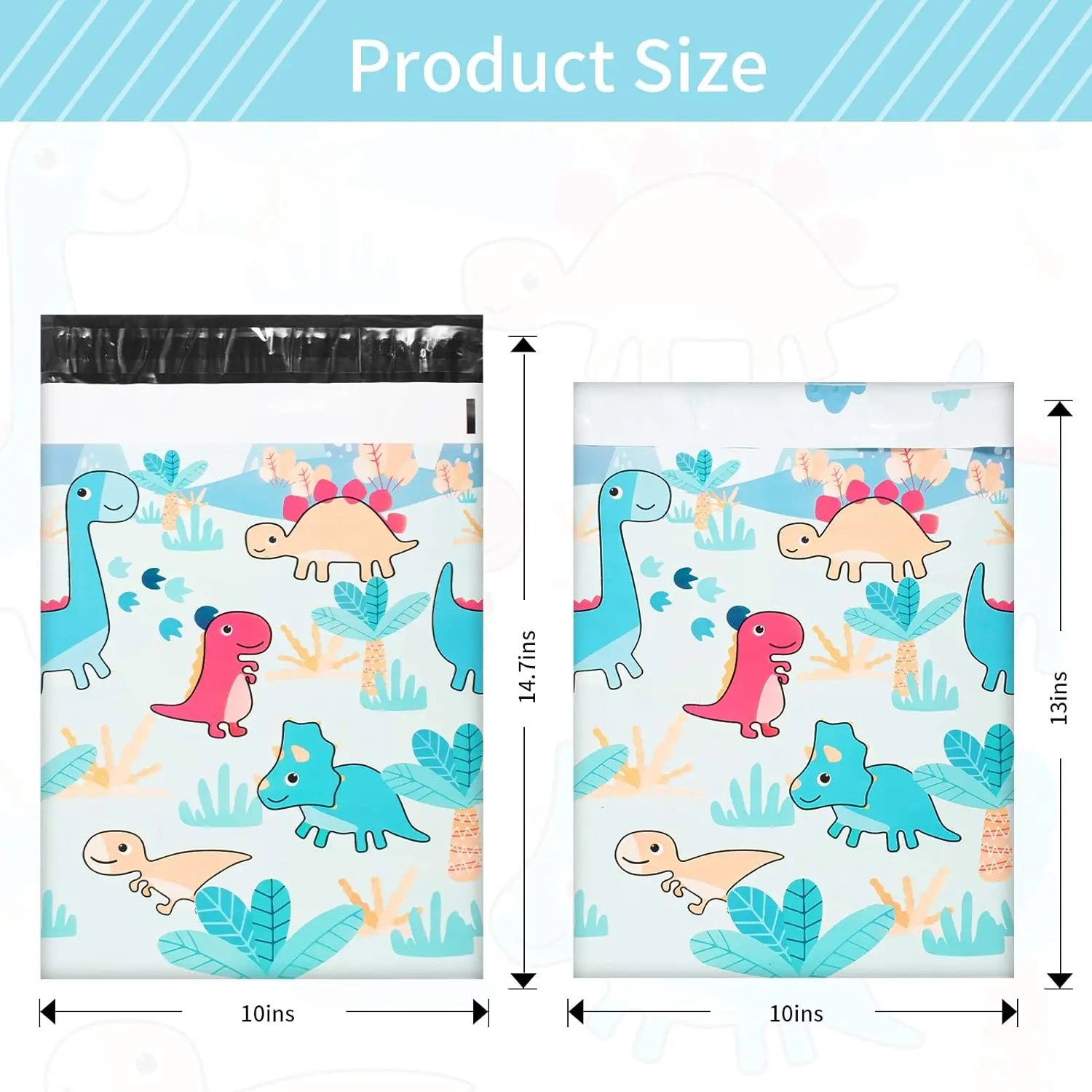 Oududianzi 50PCS 25x35 CM Poly Mailers Cute Dinosaurs Shipping Bags Packaging Bags Mailing Bags for Clothing Gift Packaging