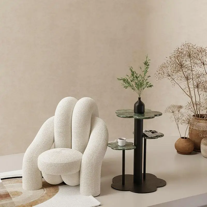 

Modern light luxury creative sofa chair with simple solid wood legs, suitable for living rooms and apartments