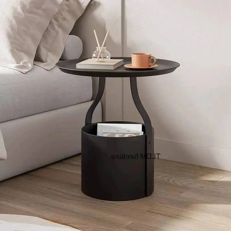 Cute Library Portable De Bedside Table Makeup Storage Italian Black Nightstands Kawaii Modern Noche Mesita Home Furnitures