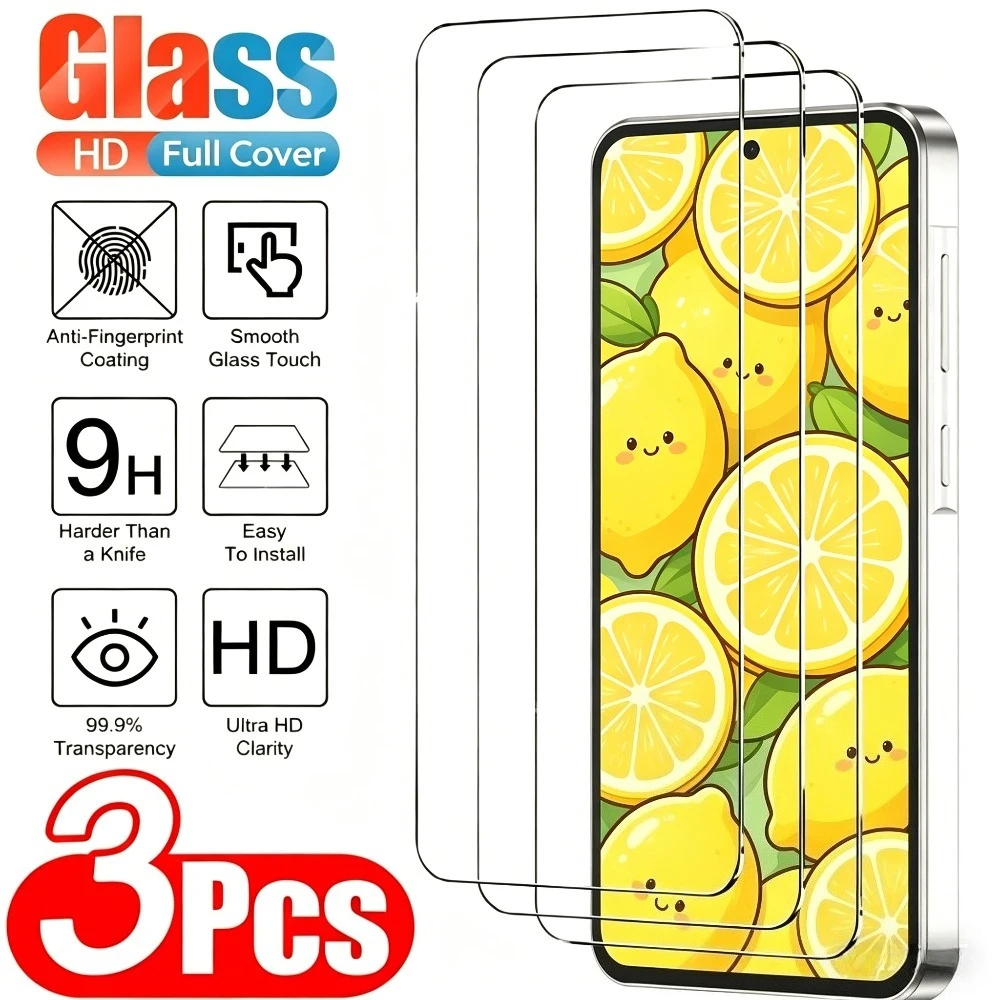 

3Pcs High Clear Tempered Glass for Samsung A57 A56 A55 A53 A37 A36 A35 Screen Protector for Samsung A27 A26 A25 A24 A17 A15 A16