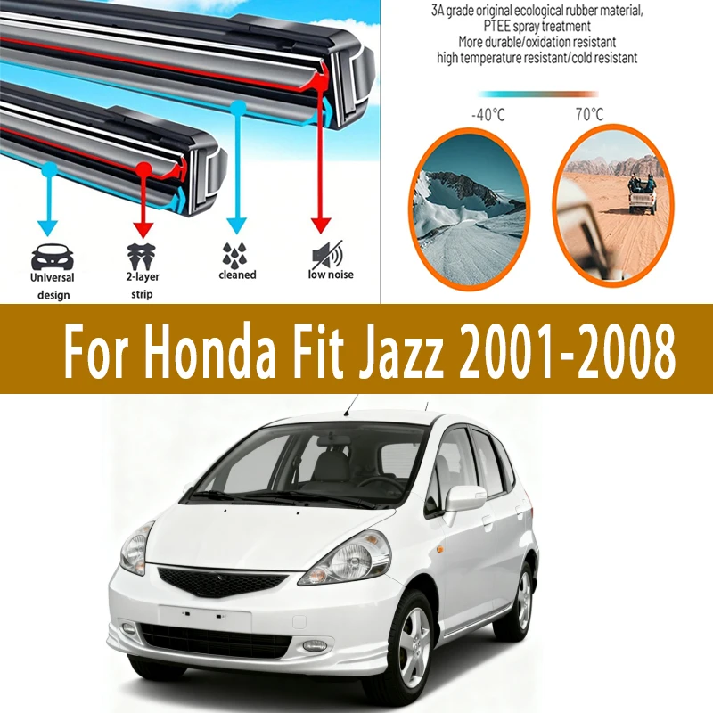 

For Honda Fit Jazz 2001-2008 1set Front Windshield Wiper Blades Windscreen Wipers 2002 2003 2004 2005 2006 2007 Accessories