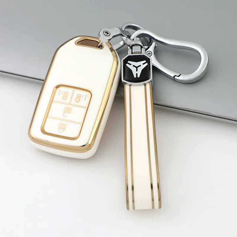 4 Buttons TPU Car Key Case Cover for Honda Civic Fit Accord Pilot CRV HR-V MPV EX Odyssey Stepwgn Elysion Protector Shell Fob