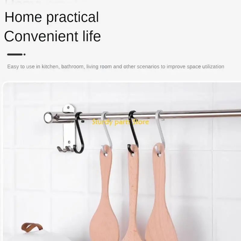 97QC Алюминиевого сплава Shork Hook Heavy Duty S Hangers Kitchen Railing Holder Holder для подвесы для одежды растений горшки