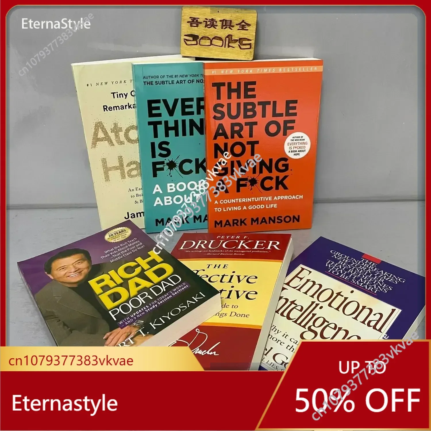 

Six must-read English best-selling novels Reshaping the Atomic Habit of Happiness, Rich Dad, Effective difuyaBooks