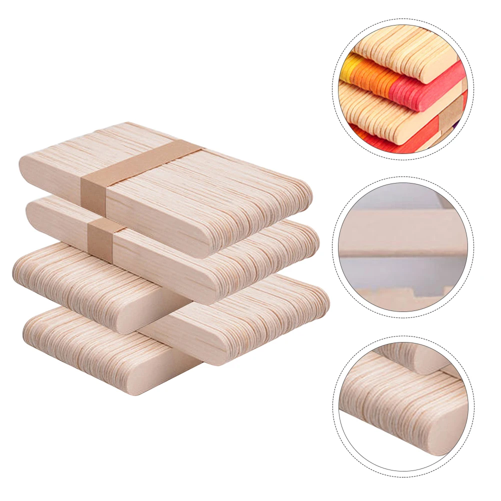 

250pcs Wood Craft Sticks Natural Diy Ice Cream Sticks For Kids School Projects Popsicle Stick Handicraft Supplies Crafting Stick