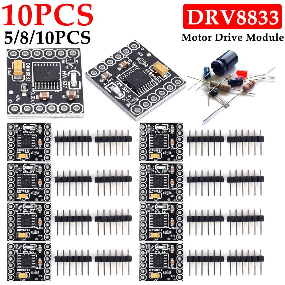 5-10pcs DRV8833 Motor Drive Module 6 Pin DC Gear Motor Driver 1.5A Single H Bridge Silent Stepper Motor Driver for Arduino