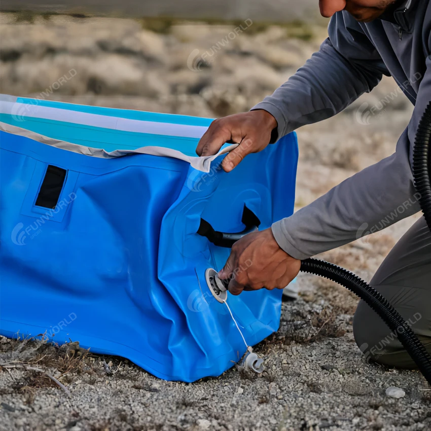 Funworldsport مخصص نفخ معزول الصلب برودة الجليد الصدر نفخ صندوق تبريد للتخييم / الصيد