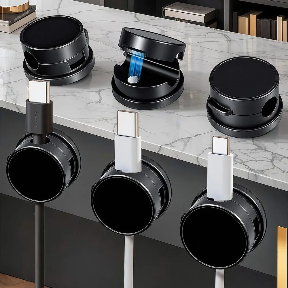 Clips de Cable magnéticos de rotación de 360 grados, soporte de Cable magnético autoadhesivo, gestión de cables, uso de escritorio, alta calidad, 1/6 Uds.