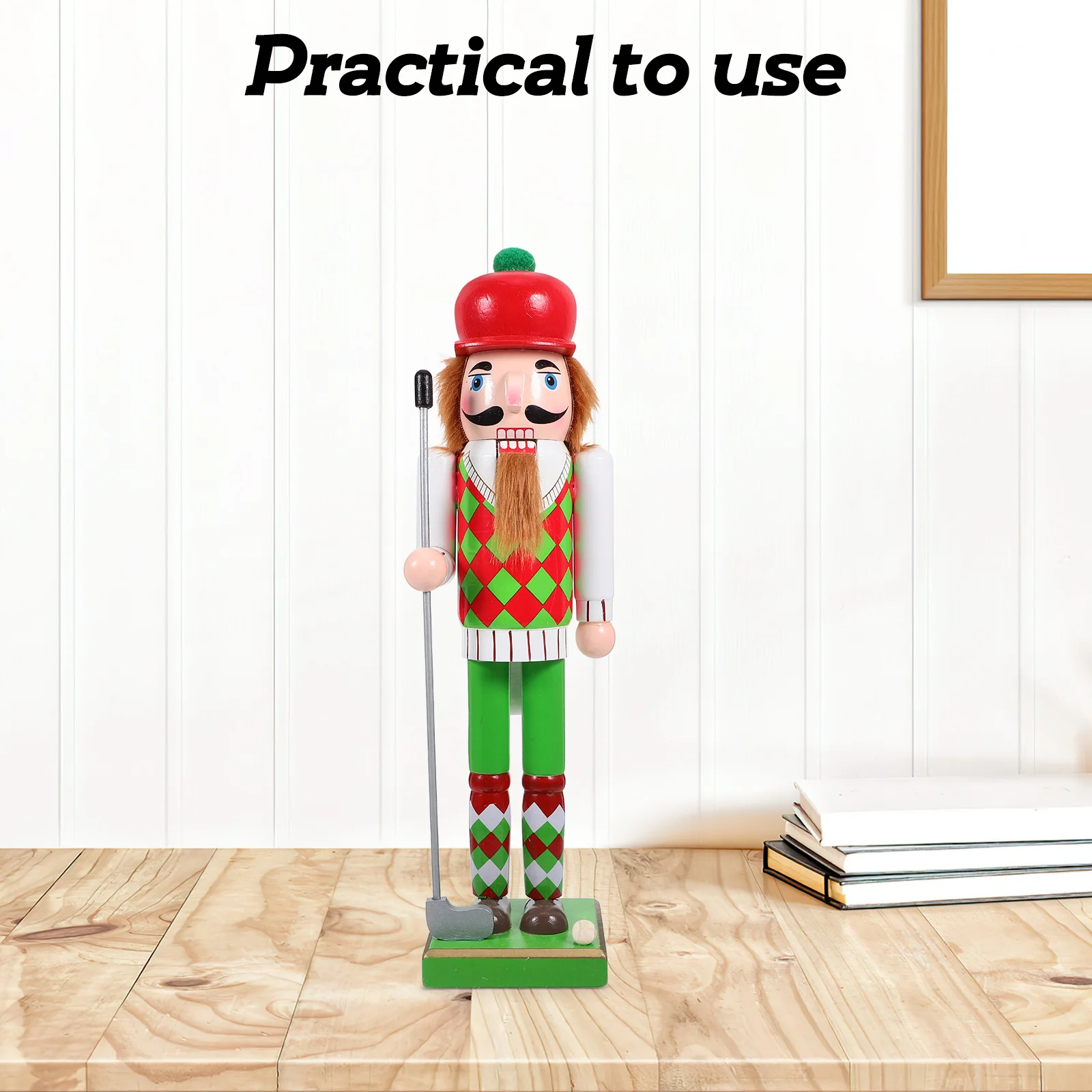 

Classic Wooden Nutcracker Statue Christmas Decoration Holiday Ornament Xmas Gift Traditional Christmas Nutcracker