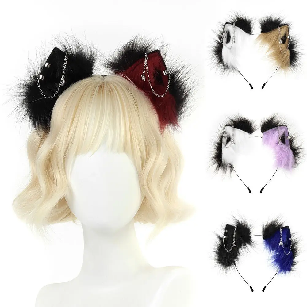 Cos Color Matching Plush Animal Ear Handmade, Simulated Cat Ear Cosplay Accessories Headband