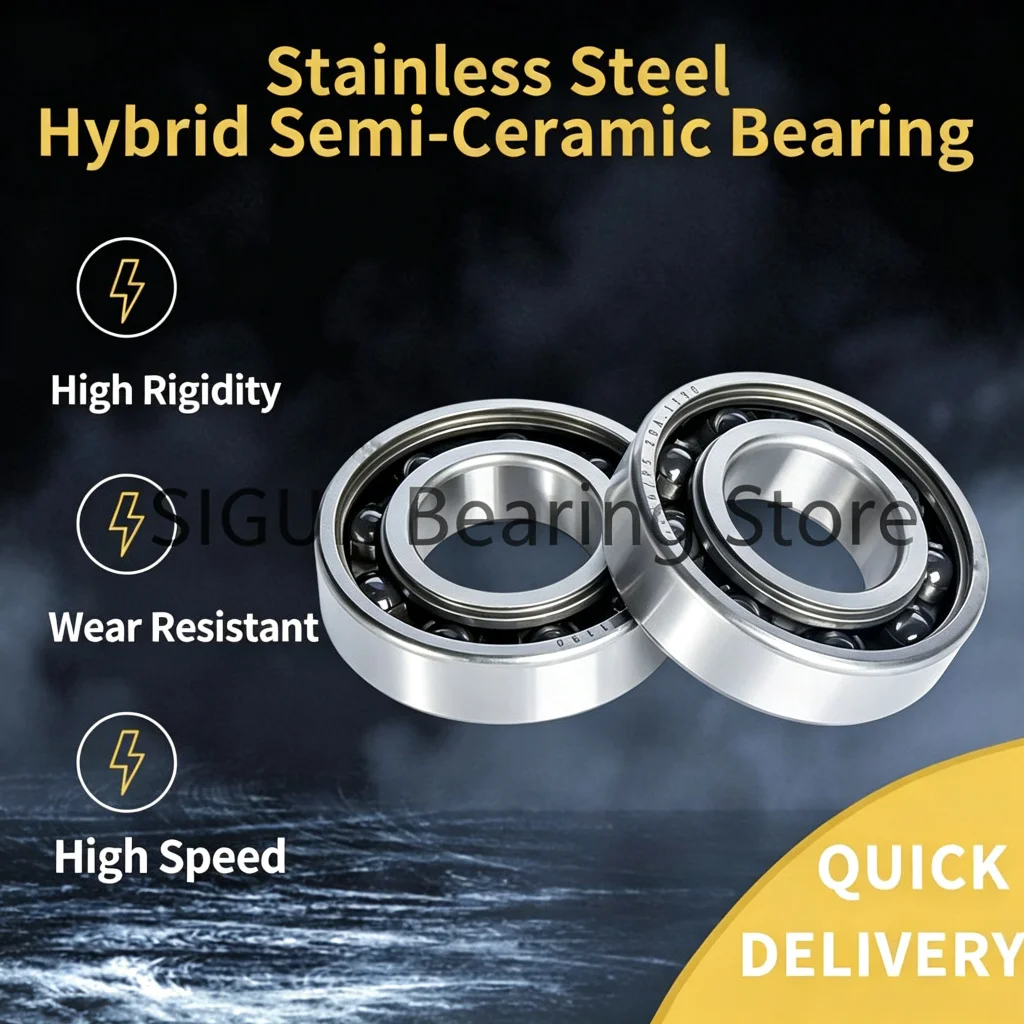 Thin-Wall Stainless Steel Hybrid Semi-Ceramic Bearing 6800 6801 6802 6803 6804 6805-2RS