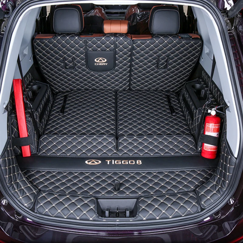 For Chery Tiggo 8 Pro MAX 2024 2023 Trunk Mat Leather Durable Cargo Liner Boot Carpets Rear Film Interior Decoration Accessories
