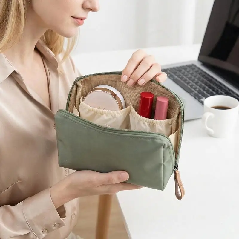 Compact Cosmetic Bag for Women Portable Makeup Organizer Mini Lipstick Holder  Purse Perfect for On the Go Travel