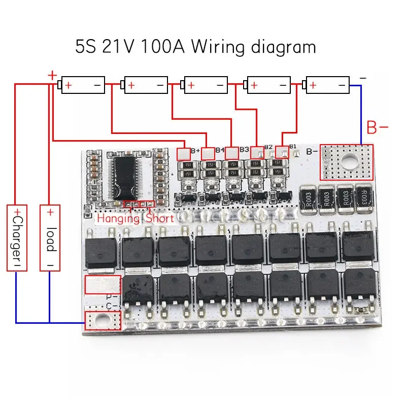 3s/4s/5s Bms 12v 16,8 v 21v 3,7 v 100a Li-ion Lmo placa de circuito de protección de batería de litio ternaria carga de equilibrio de polímero de