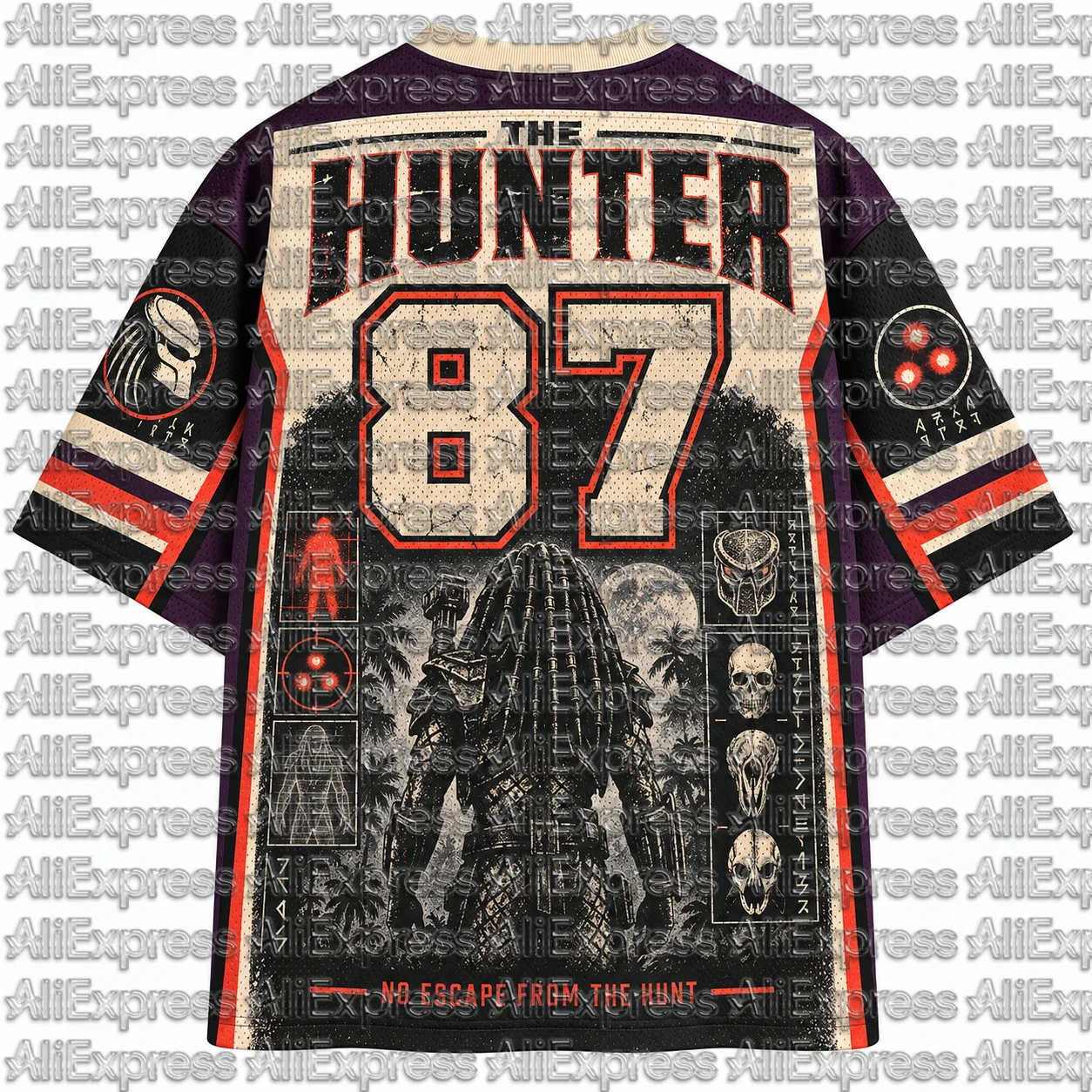 2026 Popular 80s Themed Sports Fashion Short Sleeved V-neck Mesh Streetwear Retro Band Movie Game Fan Gift T-shirt