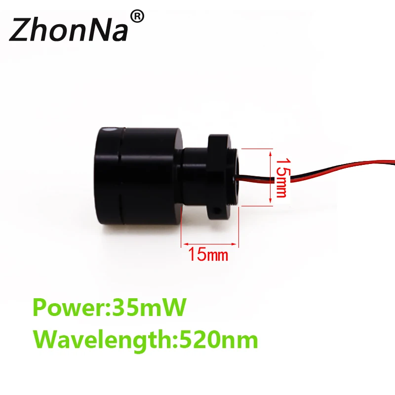 Modul Laser cahaya hijau 520nm 35mW lampu bintang garis Horizontal kepala Laser logam DC2.3-5V lampu rumput panggung aksesoris lampu