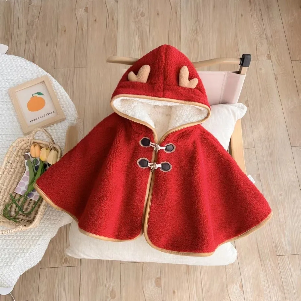 

Прочный теплый детский плащ с капюшоном, утепленная флисовая зимняя накидка 80 см, модное пальто для мальчиков и девочек