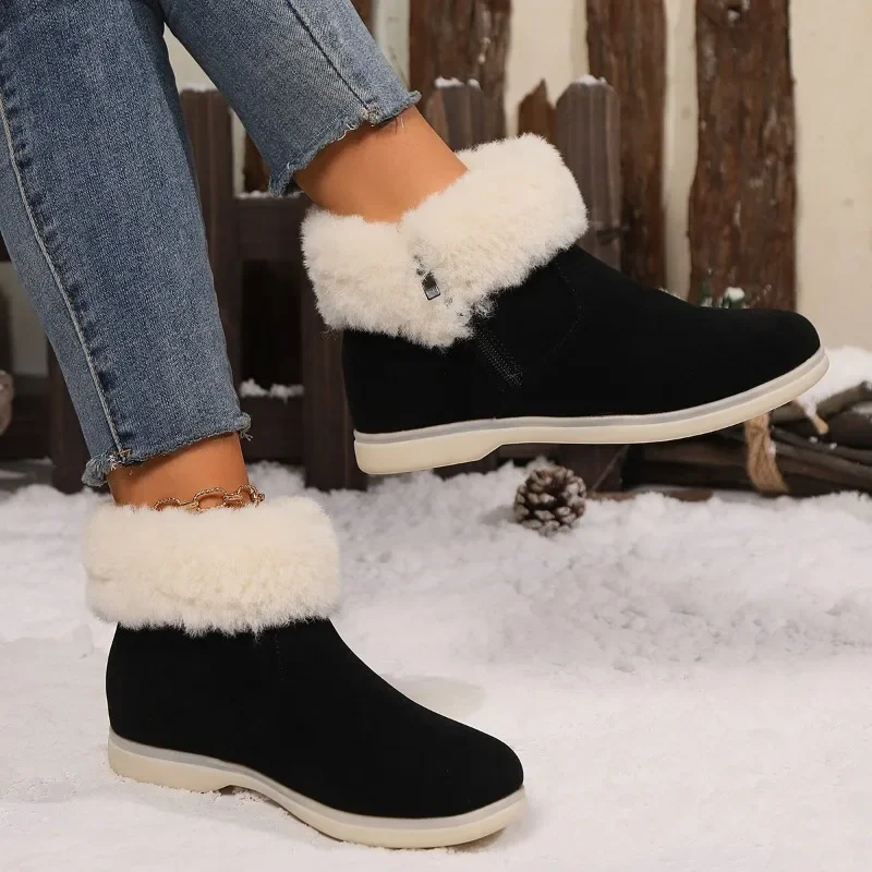 Winter Women\'s Plus Cotton Shoes Fashion Zipper Keep Warm Platform Shoes for Women Snow Boots Outdoor Casual Women\'s Ankle Boots