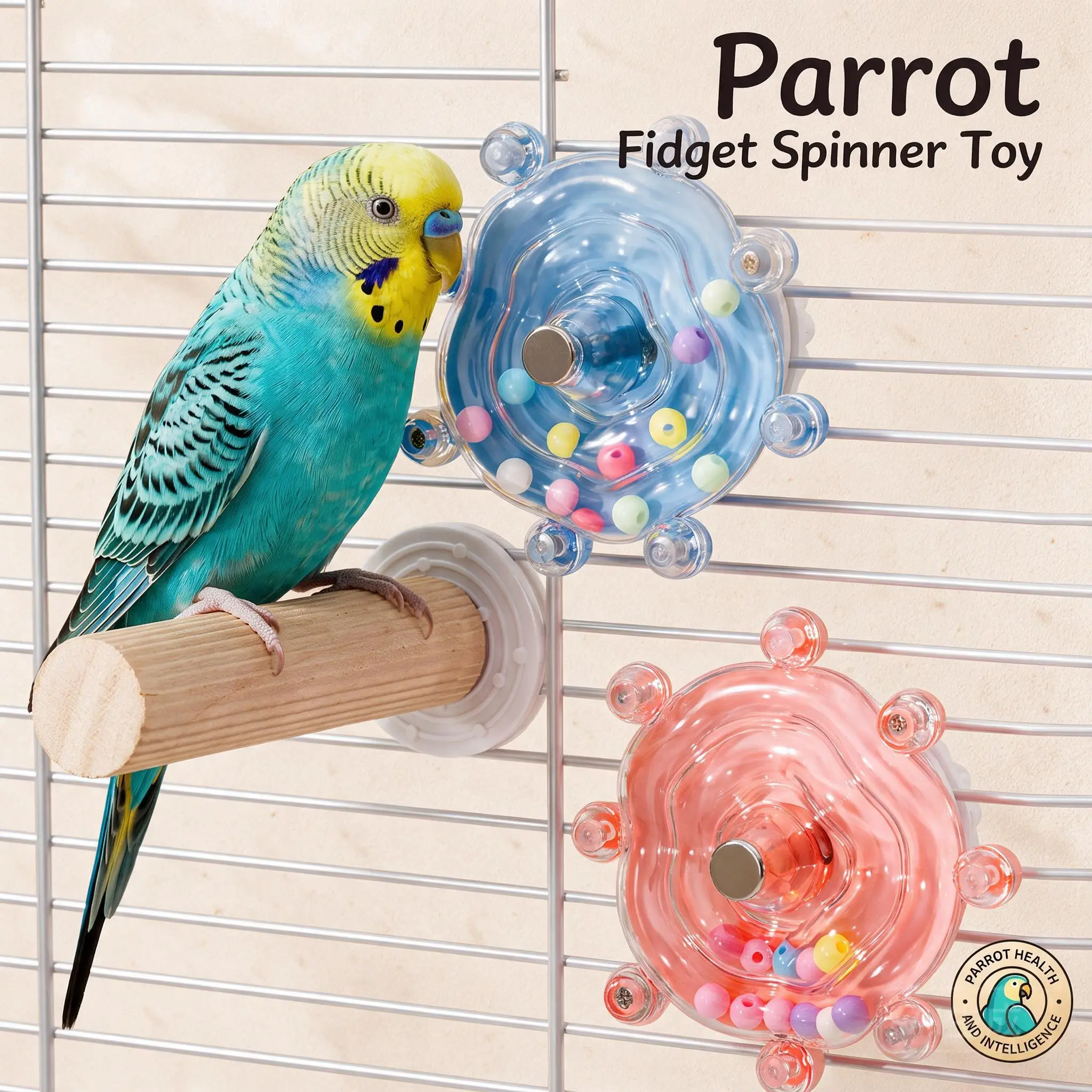 Rotating Parrot Chew Toy Interactive Bird Cage Spinner Rattle For Budgies Lovebirds Conures Small Parrots Multiple Color Options