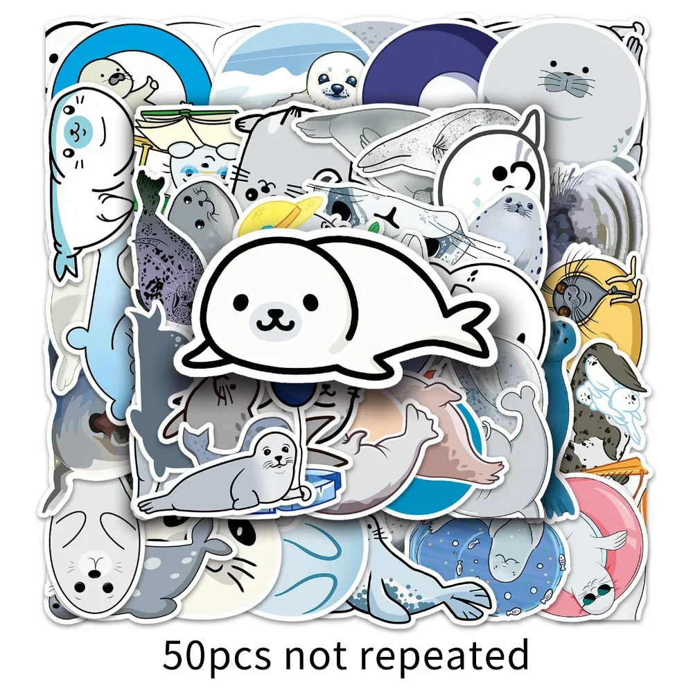 10/50Pcs Cute Sea Lion Sticekrs Graffiti Cartoon Seal Animal Sticker Suitcase Notebook Skateboard Stationery Guka Handmade Decal