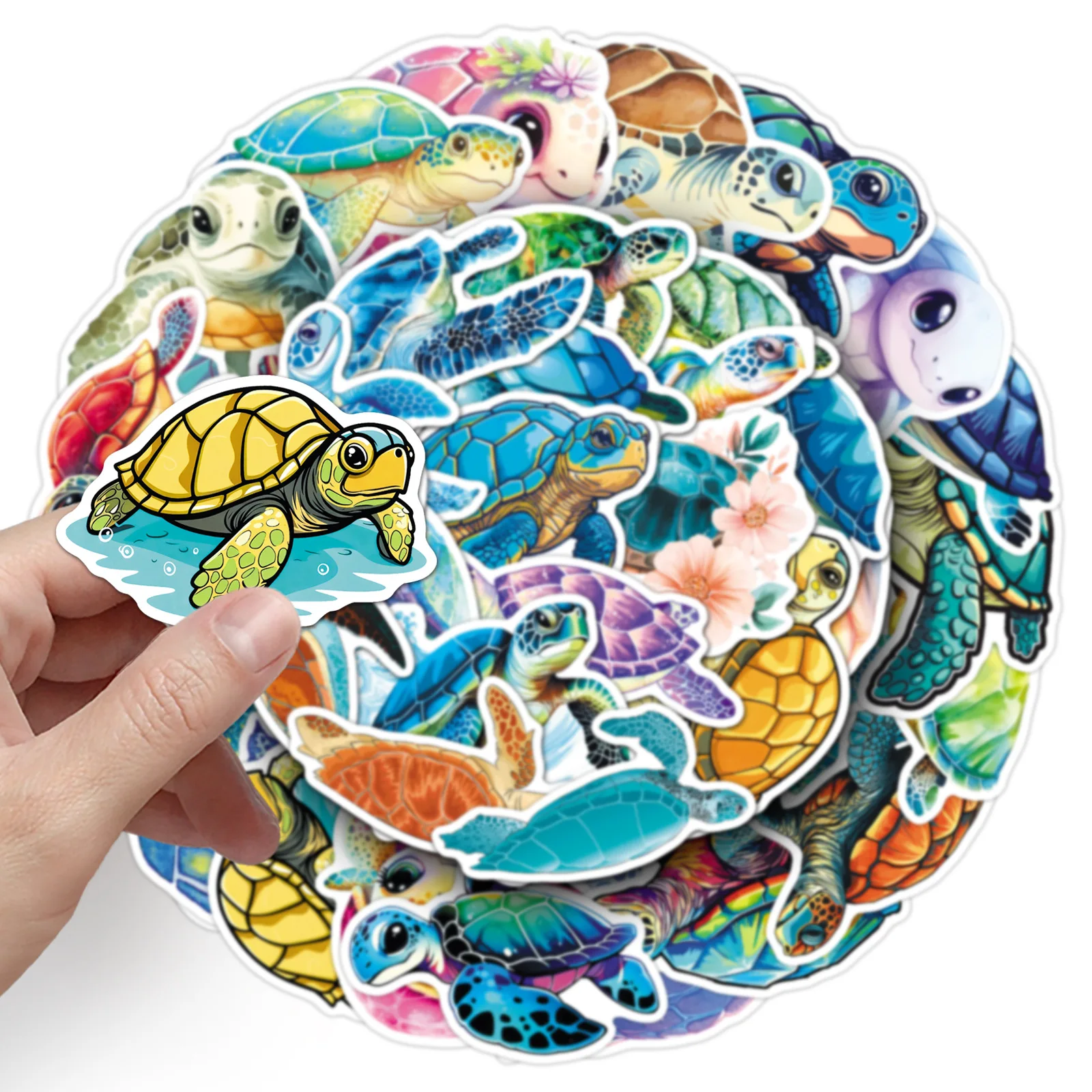 

50PCS New Sea Turtle Graffiti Stickers Cute Sea Animal Cartoon Decal Notebook Phone Guitar Skateboard Waterproof Sticker Kid Toy