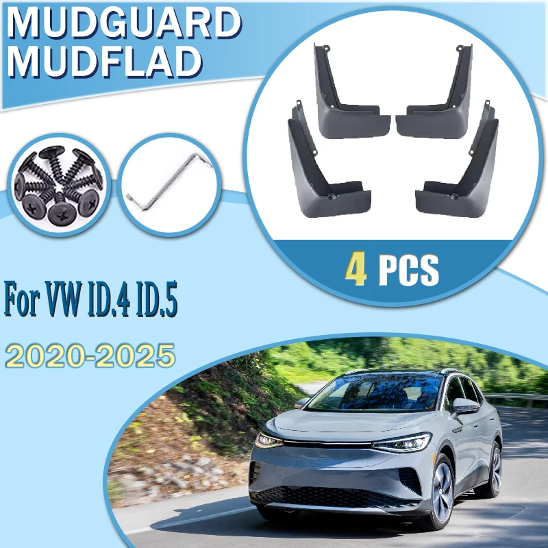 

Автомобильные брызговики для Volkswagen VW ID.4 ID.5 ID4 ID5 2020-2025, брызговики, защита крыльев, пыленепроницаемые аксессуары для защиты от брызг