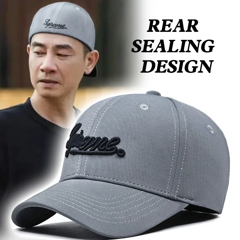 Reversible Wear Fitted Caps Not Exposed For Bald Head Big Head Circumference Baseball Cap Men Brand Elastic Back Sealing