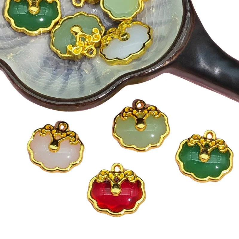 20pc Set Alloy Glaze Peace Buckle Jade Buckle Pendant HandmadediyWoven Bracelet Small Material