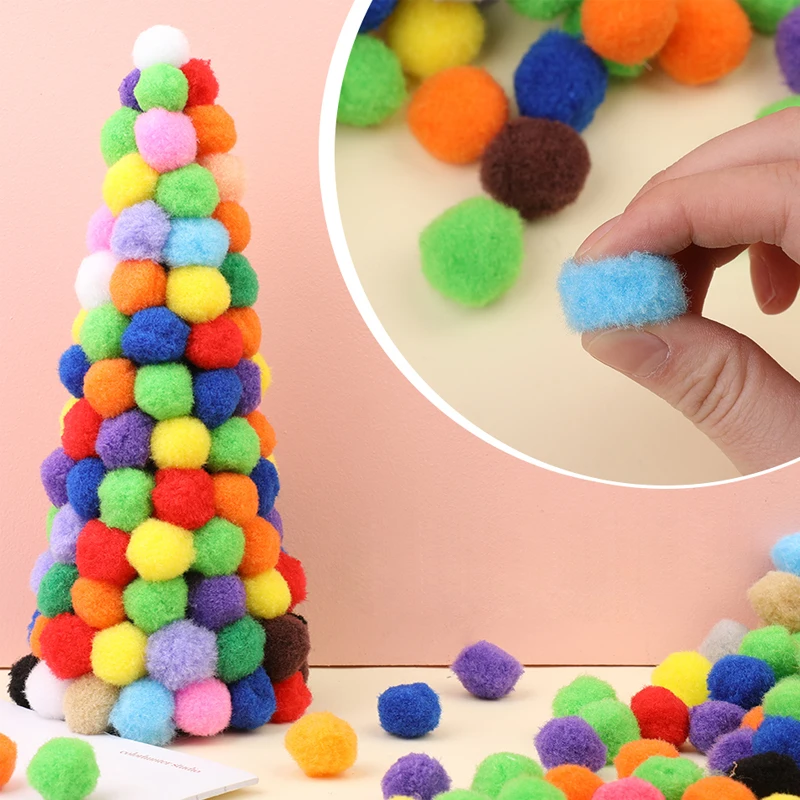 KRABALL 100pcs Mini Fluffy Soft Bubble Ball Handmade Children's Toy Wedding Christmas Decoration DIY Sewing Craft Supplies