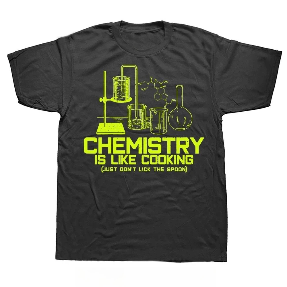 Chemie ist wie Kochen, modisches Oversize-T-Shirt mit Slogan, Herrenbekleidung, O-Ausschnitt, lustiges Baumwoll-T-Shirt, Witz-Fitness-T-Shirt – Detail 5