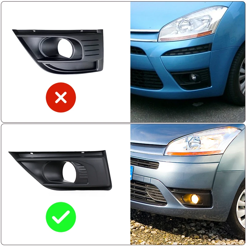 For Citroen C4 Picasso 2006 2007 2008 2009 2010 Car Front Bumper Fog Lamp Light Trim Grille Cover Frame Lid Bezel Hood 7414SC