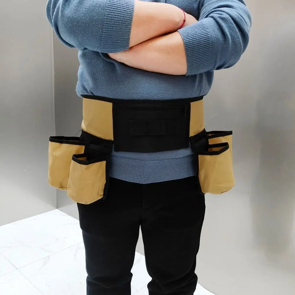 Waterproof Cleaning Kit Fanny Pack Multi-pocket Lightweight Gardening Tool Waist Bag Dark Gray Adjustable