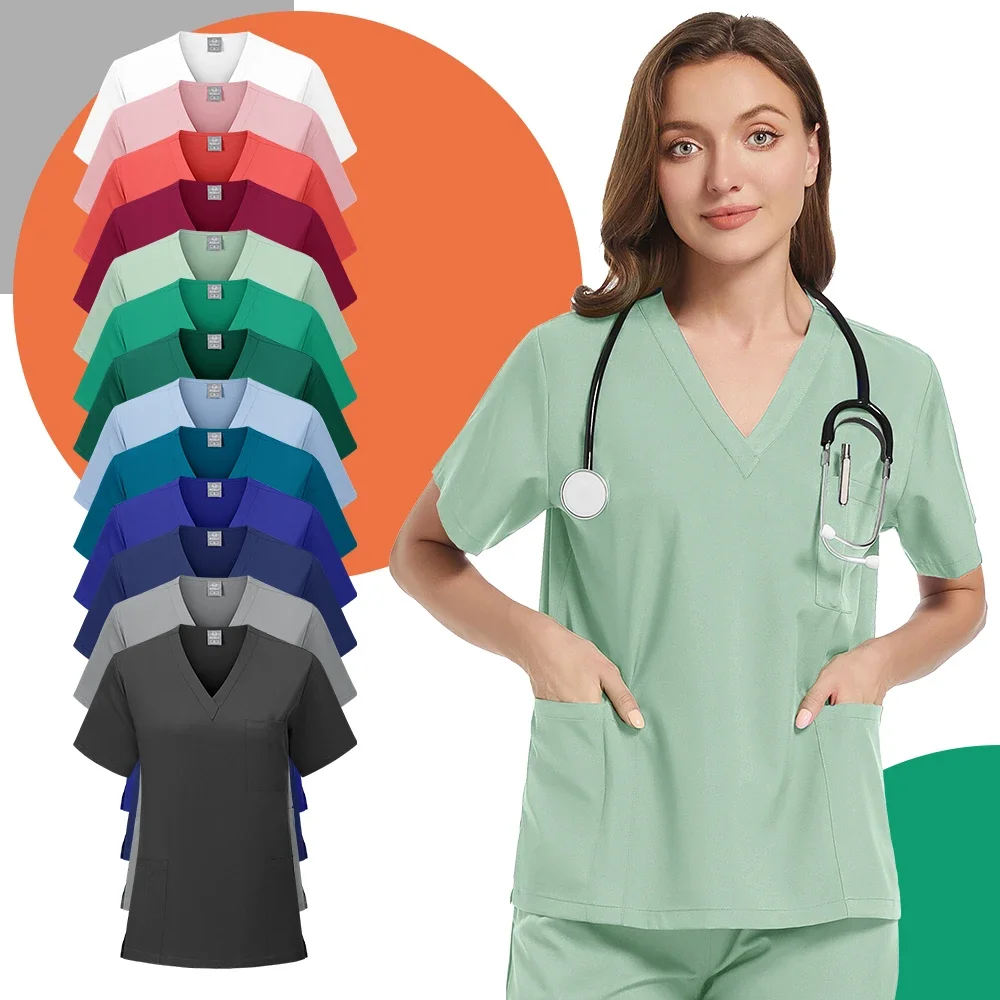 Classic new Nurse dress set Male and Female  Accessories Medical uniform Surgical Dental clinical top pants Lab workclothes