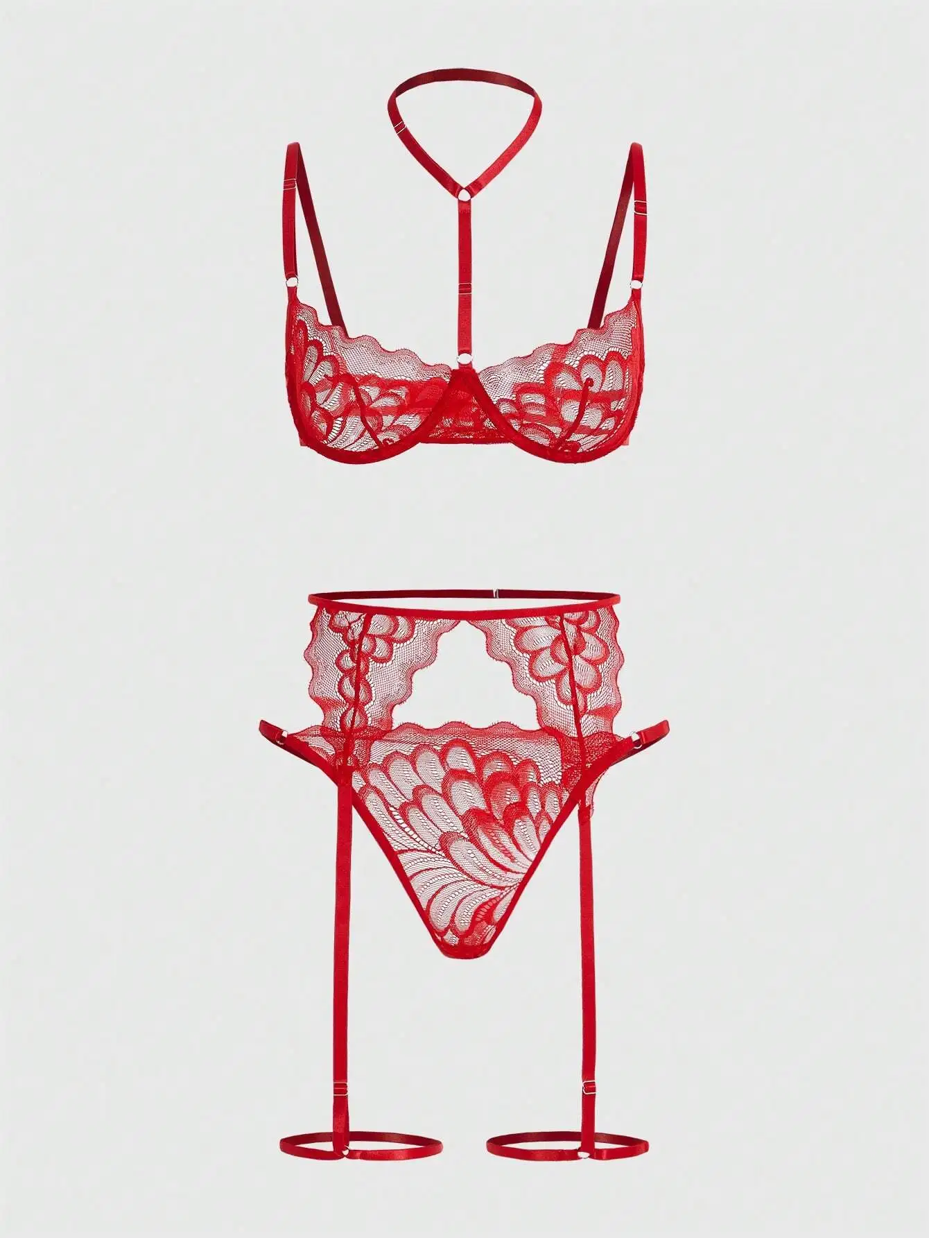 

Kawaii Lace Garter Underwire Lingerie Set