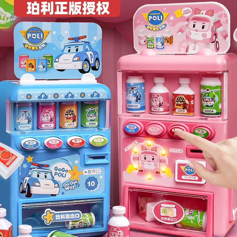 Authentic Peli Poli Talking Automatic Vending Machine Beverage Toy Candy Dispenser Coin-operated Home Play