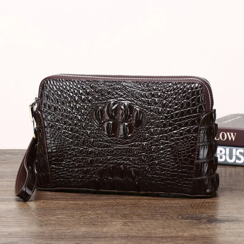 

2026 New Men's Crocodile Clutch Bag Briefcase High-quality Real Cowhide Envelope Clutch Bag Large Capacity Men's Bag
