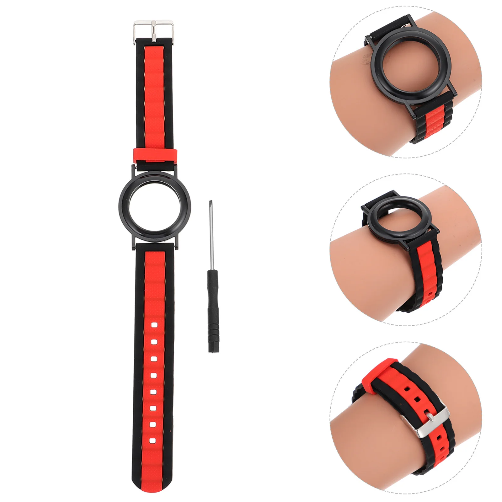 

Band Slicone Compatible Elastic Shell Silica Gel Wrist Adjustable Wristband