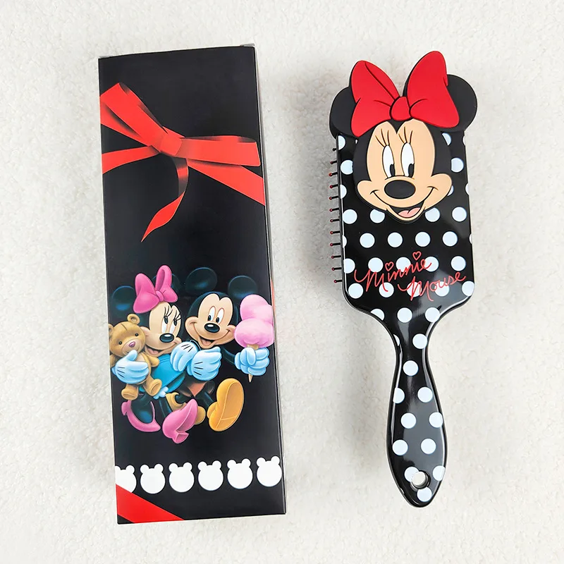 Cute Cartoon Black White Polka Dot Minnie Air Cushion Comb Hair Brush Haircare Hairdressing Tool Gift for Girls with Box