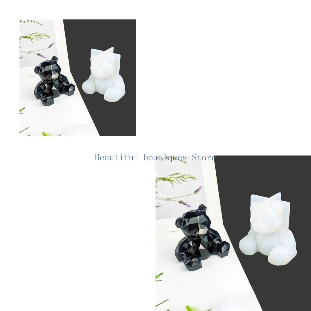 

U4LF Handicrafts Soap Plaster Candle Resin Casting Mold 3D Handmade Geometric Bear Mold DIY Car Aromatherapy Silicone Mold