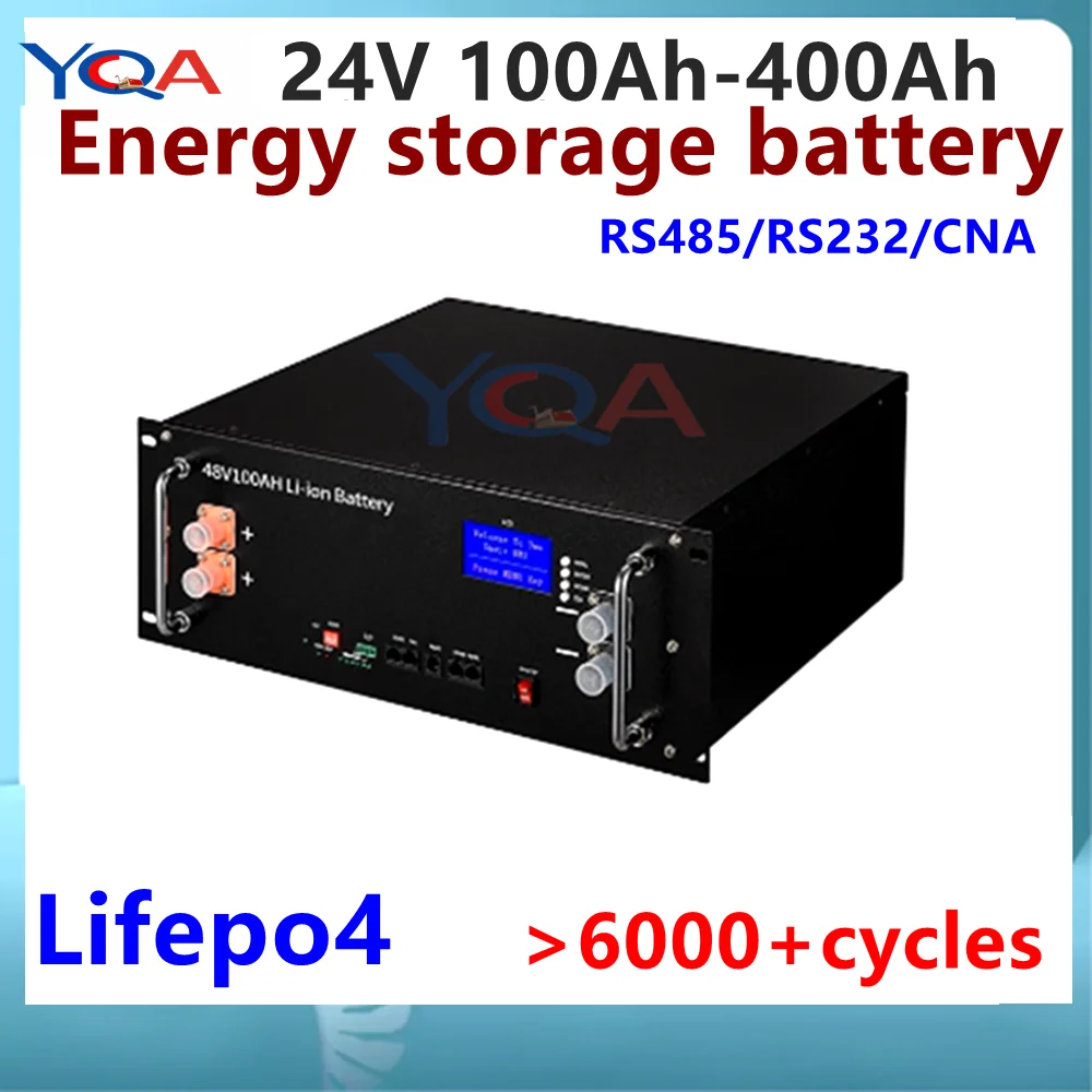 24V 100Ah Lifepo4 Battery 120Ah 150Ah 180Ah 200Ah 280Ah 300Ah 400Ah Lithium Batterie with CAN RS485 for 2KW 3KW Solar System