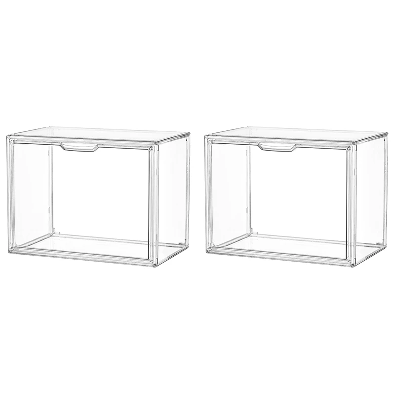 

2X Purse Storage Organizer For Closet, Clear Acrylic Display Box For Handbag, Stackable Bag Organizer With Magnetic Door